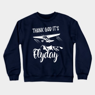 Funny Retro Thank God It's Flyday Aviation Shirt Plane Gift Crewneck Sweatshirt